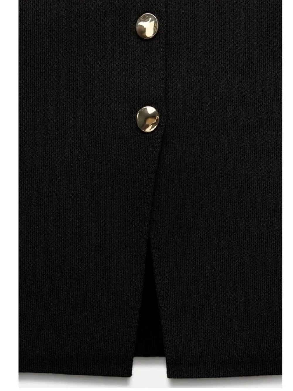 Zara Black Sleeveless Button-Front Knit Vest - Size Medium - Picture 3 of 12
